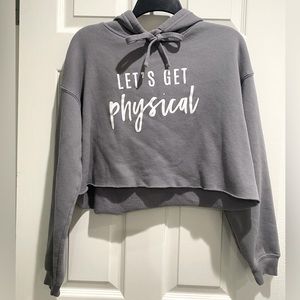 Tone It Up “Let’s Get Physical” Grey Cropped Hoodie